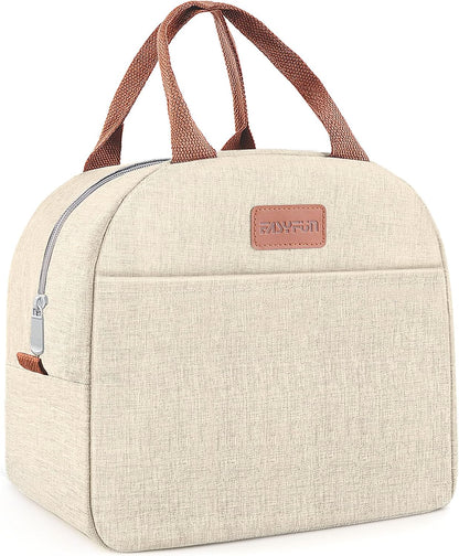 Lunch Bag for Women & Men Adult Insulated Lunch Box, Small Leakproof Cooler Food Lunch Containers Reusable High Capacity Lunch Tote Bags for Work, Travel, Outdoor (Grey)