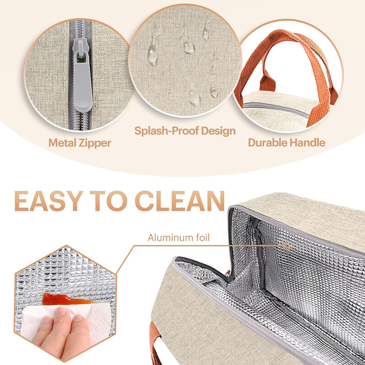 Lunch Bag for Women & Men Adult Insulated Lunch Box, Small Leakproof Cooler Food Lunch Containers Reusable High Capacity Lunch Tote Bags for Work, Travel, Outdoor (Grey)