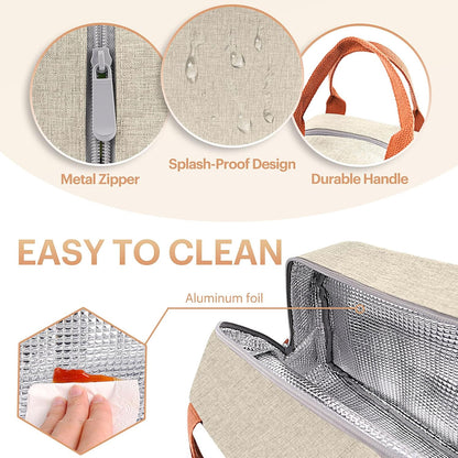 Lunch Bag for Women & Men Adult Insulated Lunch Box, Small Leakproof Cooler Food Lunch Containers Reusable High Capacity Lunch Tote Bags for Work, Travel, Outdoor (Grey)