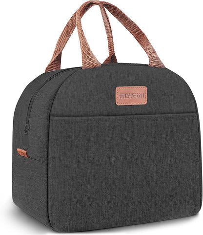 Lunch Bag for Women & Men Adult Insulated Lunch Box, Small Leakproof Cooler Food Lunch Containers Reusable High Capacity Lunch Tote Bags for Work, Travel, Outdoor (Grey)