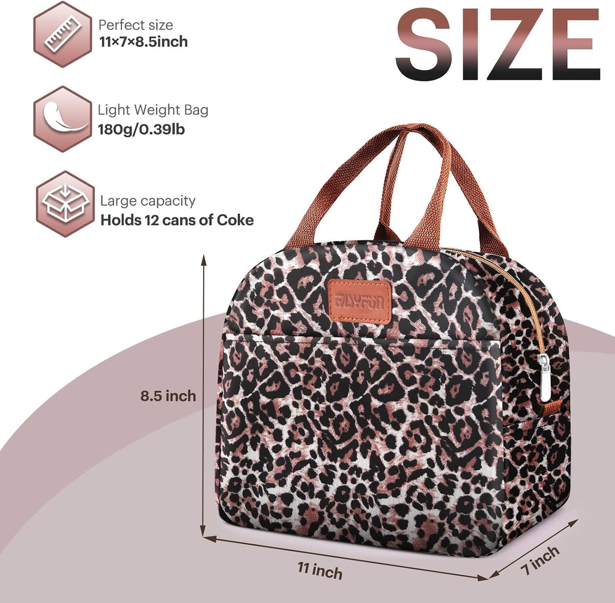 Lunch Bag for Women & Men Adult Insulated Lunch Box, Small Leakproof Cooler Food Lunch Containers Reusable High Capacity Lunch Tote Bags for Work, Travel, Outdoor (Grey)
