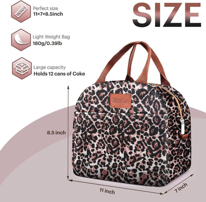 Lunch Bag for Women & Men Adult Insulated Lunch Box, Small Leakproof Cooler Food Lunch Containers Reusable High Capacity Lunch Tote Bags for Work, Travel, Outdoor (Grey)