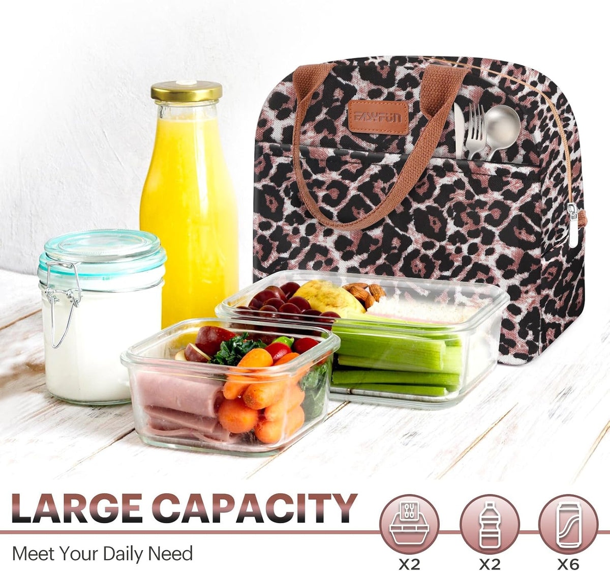 Lunch Bag for Women & Men Adult Insulated Lunch Box, Small Leakproof Cooler Food Lunch Containers Reusable High Capacity Lunch Tote Bags for Work, Travel, Outdoor (Grey)