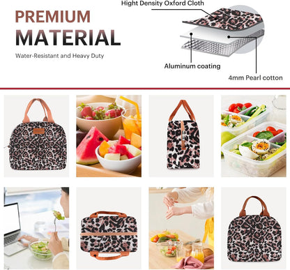 Lunch Bag for Women & Men Adult Insulated Lunch Box, Small Leakproof Cooler Food Lunch Containers Reusable High Capacity Lunch Tote Bags for Work, Travel, Outdoor (Grey)