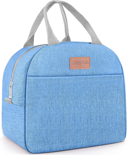 Lunch Bag for Women & Men Adult Insulated Lunch Box, Small Leakproof Cooler Food Lunch Containers Reusable High Capacity Lunch Tote Bags for Work, Travel, Outdoor (Grey)