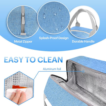 Lunch Bag for Women & Men Adult Insulated Lunch Box, Small Leakproof Cooler Food Lunch Containers Reusable High Capacity Lunch Tote Bags for Work, Travel, Outdoor (Grey)