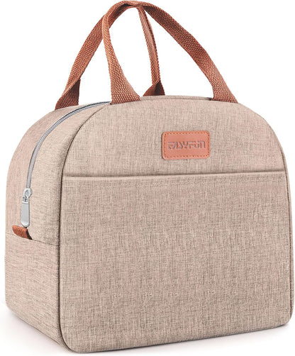 Lunch Bag for Women & Men Adult Insulated Lunch Box, Small Leakproof Cooler Food Lunch Containers Reusable High Capacity Lunch Tote Bags for Work, Travel, Outdoor (Grey)