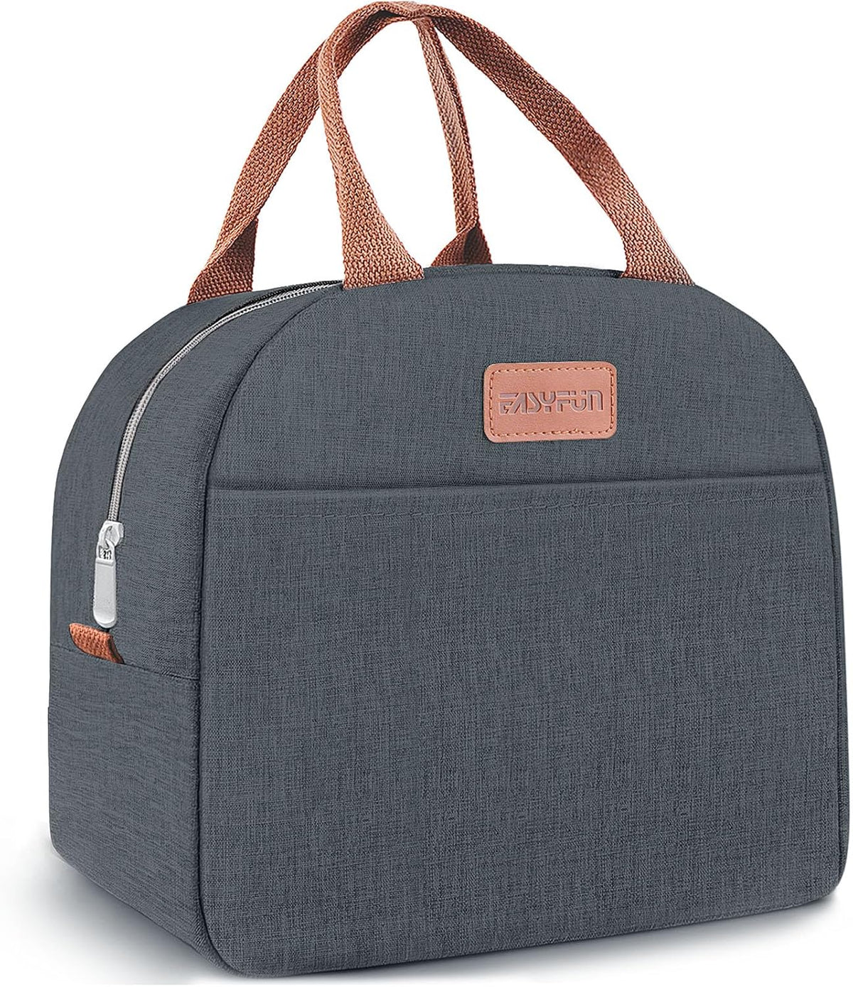 Lunch Bag for Women & Men Adult Insulated Lunch Box, Small Leakproof Cooler Food Lunch Containers Reusable High Capacity Lunch Tote Bags for Work, Travel, Outdoor (Grey)