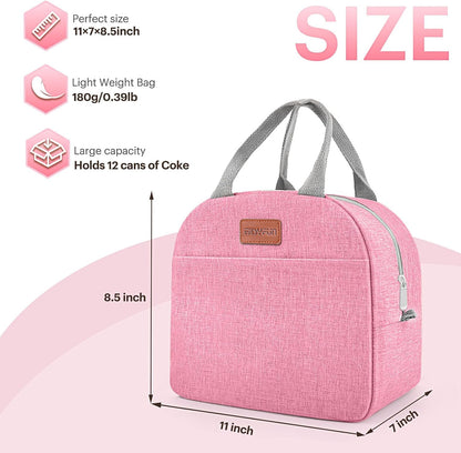 Lunch Bag for Women & Men Adult Insulated Lunch Box, Small Leakproof Cooler Food Lunch Containers Reusable High Capacity Lunch Tote Bags for Work, Travel, Outdoor (Grey)