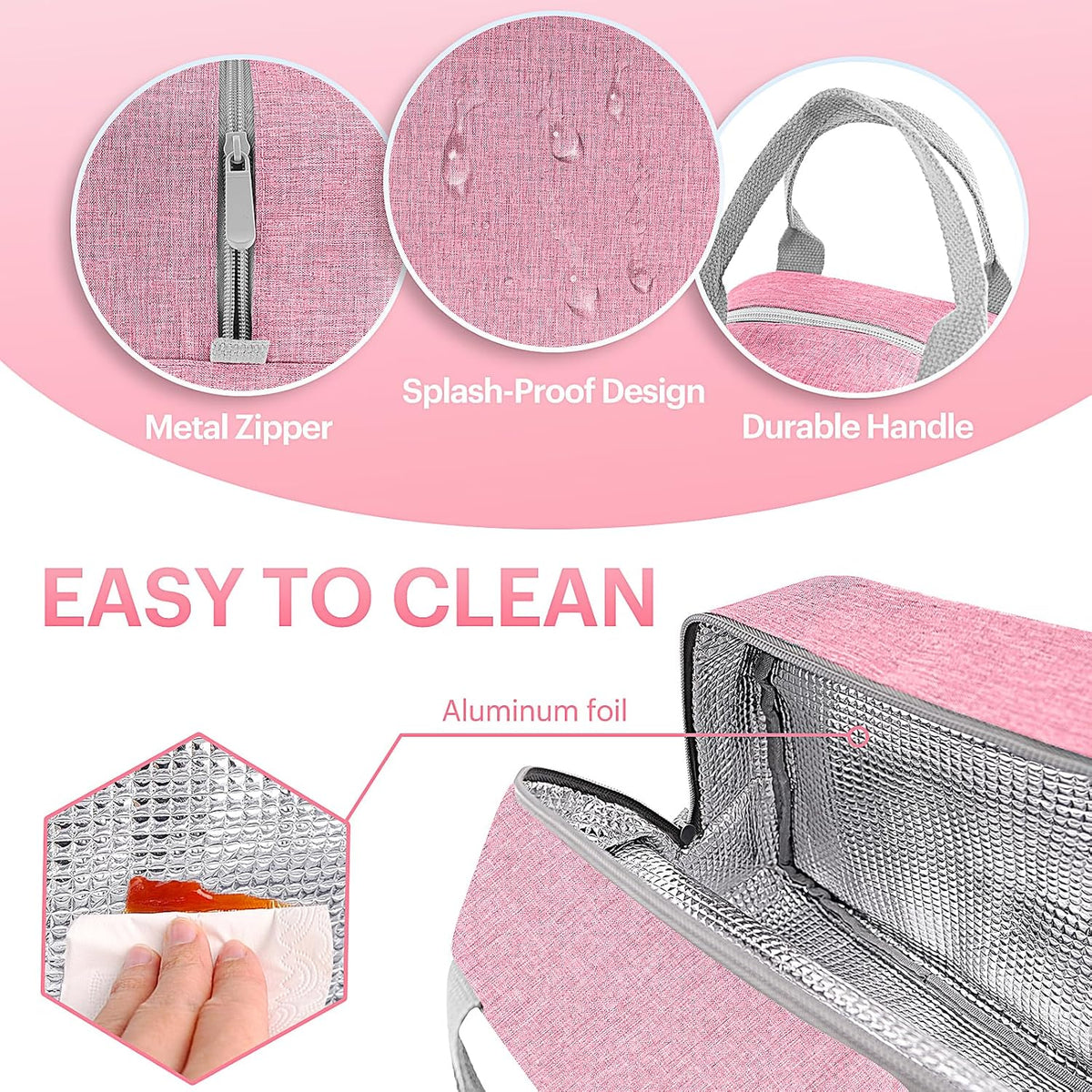 Lunch Bag for Women & Men Adult Insulated Lunch Box, Small Leakproof Cooler Food Lunch Containers Reusable High Capacity Lunch Tote Bags for Work, Travel, Outdoor (Grey)