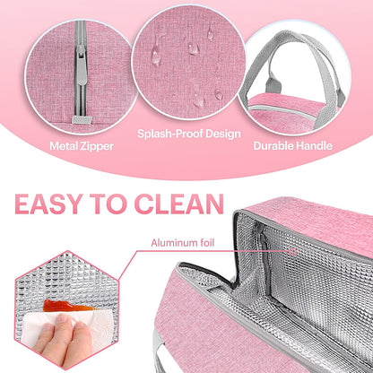Lunch Bag for Women & Men Adult Insulated Lunch Box, Small Leakproof Cooler Food Lunch Containers Reusable High Capacity Lunch Tote Bags for Work, Travel, Outdoor (Grey)