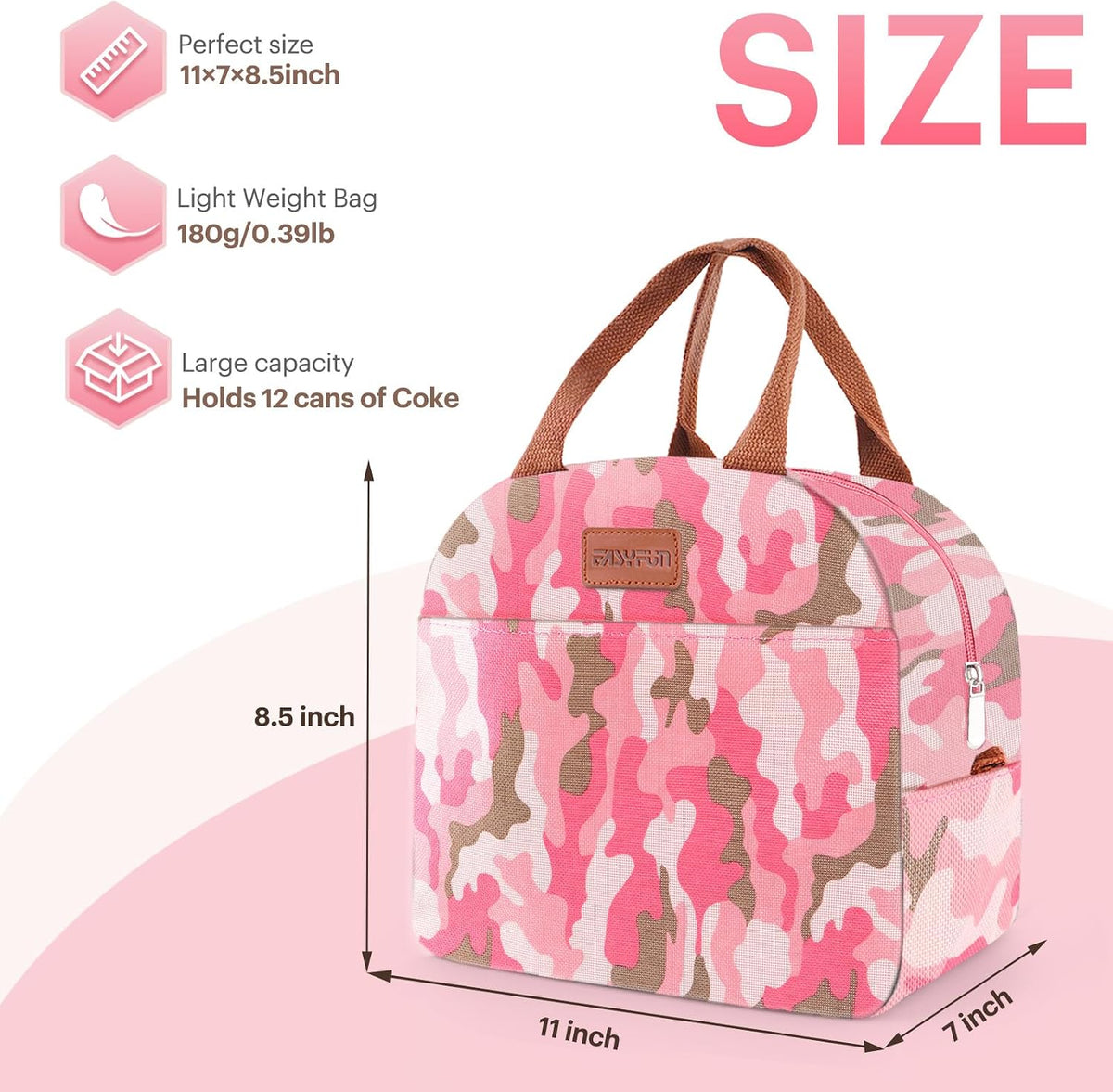 Lunch Bag for Women & Men Adult Insulated Lunch Box, Small Leakproof Cooler Food Lunch Containers Reusable High Capacity Lunch Tote Bags for Work, Travel, Outdoor (Grey)
