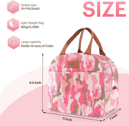 Lunch Bag for Women & Men Adult Insulated Lunch Box, Small Leakproof Cooler Food Lunch Containers Reusable High Capacity Lunch Tote Bags for Work, Travel, Outdoor (Grey)