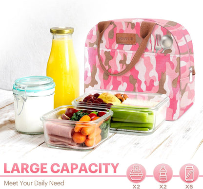 Lunch Bag for Women & Men Adult Insulated Lunch Box, Small Leakproof Cooler Food Lunch Containers Reusable High Capacity Lunch Tote Bags for Work, Travel, Outdoor (Grey)