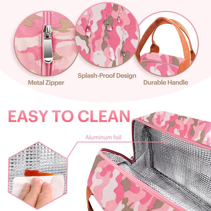 Lunch Bag for Women & Men Adult Insulated Lunch Box, Small Leakproof Cooler Food Lunch Containers Reusable High Capacity Lunch Tote Bags for Work, Travel, Outdoor (Grey)