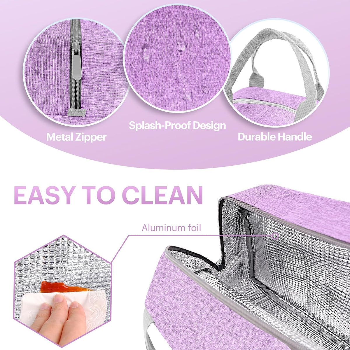 Lunch Bag for Women & Men Adult Insulated Lunch Box, Small Leakproof Cooler Food Lunch Containers Reusable High Capacity Lunch Tote Bags for Work, Travel, Outdoor (Grey)