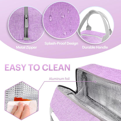 Lunch Bag for Women & Men Adult Insulated Lunch Box, Small Leakproof Cooler Food Lunch Containers Reusable High Capacity Lunch Tote Bags for Work, Travel, Outdoor (Grey)