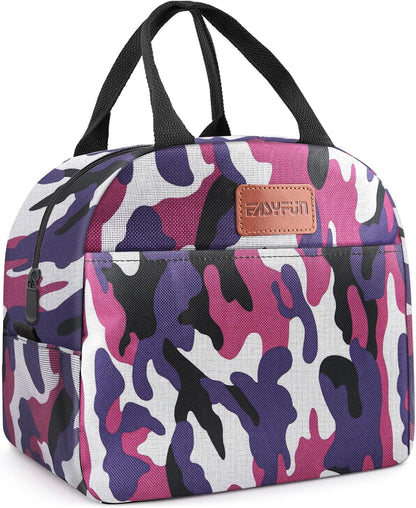 Lunch Bag for Women & Men Adult Insulated Lunch Box, Small Leakproof Cooler Food Lunch Containers Reusable High Capacity Lunch Tote Bags for Work, Travel, Outdoor (Grey)