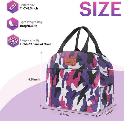Lunch Bag for Women & Men Adult Insulated Lunch Box, Small Leakproof Cooler Food Lunch Containers Reusable High Capacity Lunch Tote Bags for Work, Travel, Outdoor (Grey)
