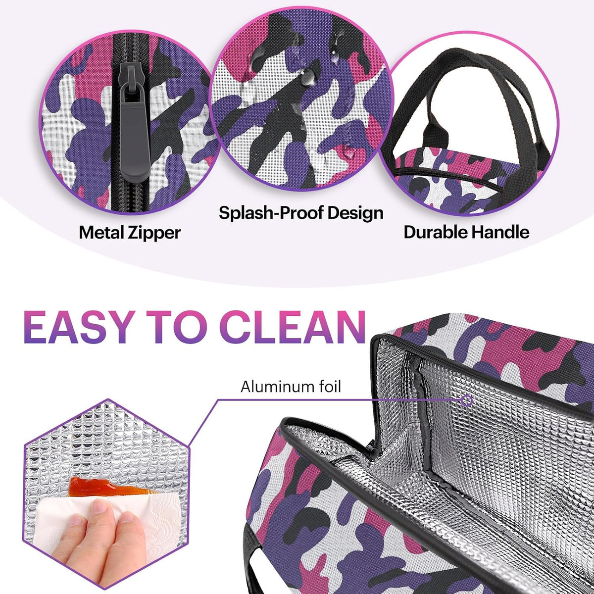 Lunch Bag for Women & Men Adult Insulated Lunch Box, Small Leakproof Cooler Food Lunch Containers Reusable High Capacity Lunch Tote Bags for Work, Travel, Outdoor (Grey)