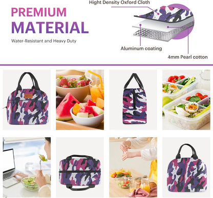 Lunch Bag for Women & Men Adult Insulated Lunch Box, Small Leakproof Cooler Food Lunch Containers Reusable High Capacity Lunch Tote Bags for Work, Travel, Outdoor (Grey)