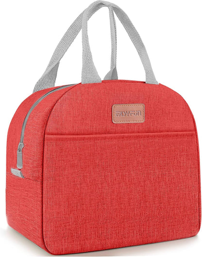 Lunch Bag for Women & Men Adult Insulated Lunch Box, Small Leakproof Cooler Food Lunch Containers Reusable High Capacity Lunch Tote Bags for Work, Travel, Outdoor (Grey)