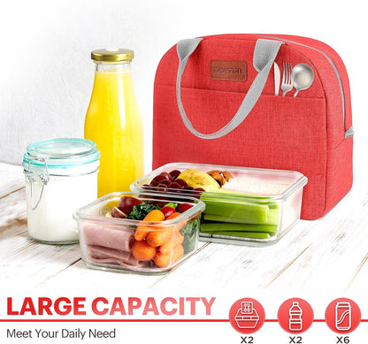 Lunch Bag for Women & Men Adult Insulated Lunch Box, Small Leakproof Cooler Food Lunch Containers Reusable High Capacity Lunch Tote Bags for Work, Travel, Outdoor (Grey)