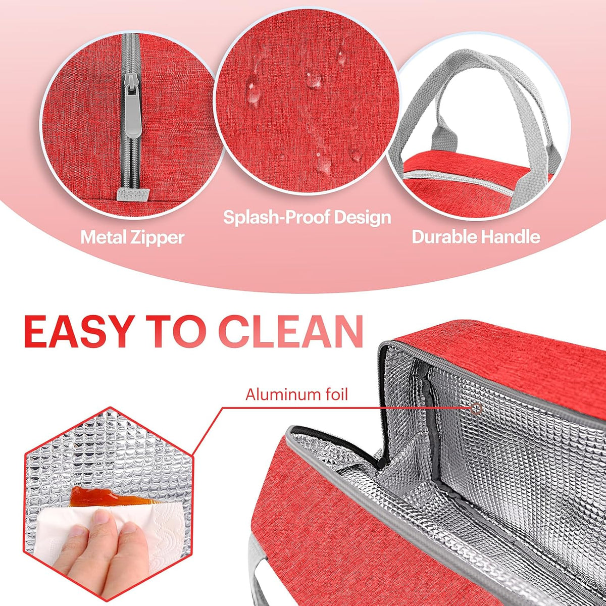 Lunch Bag for Women & Men Adult Insulated Lunch Box, Small Leakproof Cooler Food Lunch Containers Reusable High Capacity Lunch Tote Bags for Work, Travel, Outdoor (Grey)