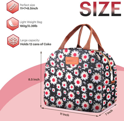 Lunch Bag for Women & Men Adult Insulated Lunch Box, Small Leakproof Cooler Food Lunch Containers Reusable High Capacity Lunch Tote Bags for Work, Travel, Outdoor (Grey)