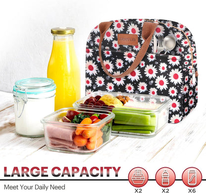 Lunch Bag for Women & Men Adult Insulated Lunch Box, Small Leakproof Cooler Food Lunch Containers Reusable High Capacity Lunch Tote Bags for Work, Travel, Outdoor (Grey)