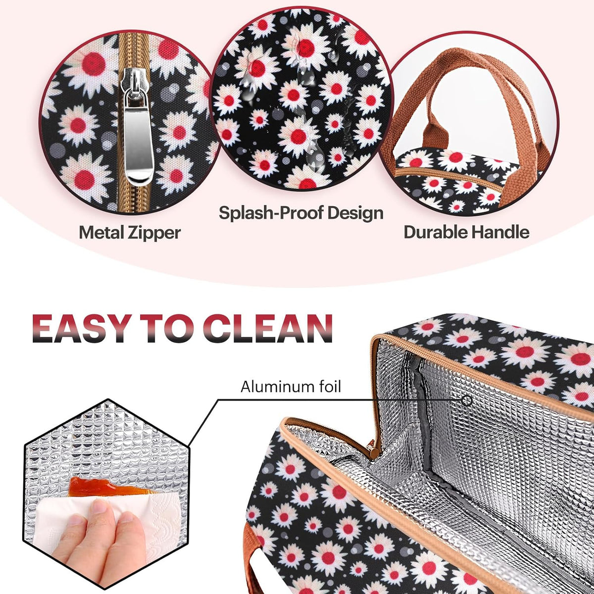 Lunch Bag for Women & Men Adult Insulated Lunch Box, Small Leakproof Cooler Food Lunch Containers Reusable High Capacity Lunch Tote Bags for Work, Travel, Outdoor (Grey)