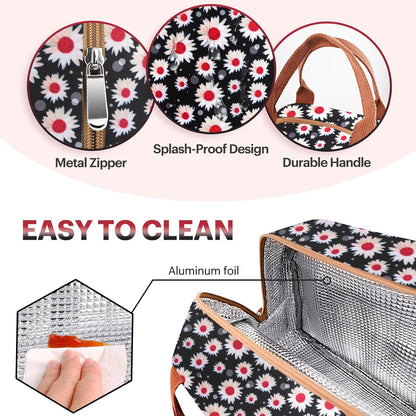 Lunch Bag for Women & Men Adult Insulated Lunch Box, Small Leakproof Cooler Food Lunch Containers Reusable High Capacity Lunch Tote Bags for Work, Travel, Outdoor (Grey)