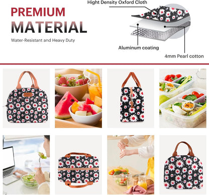 Lunch Bag for Women & Men Adult Insulated Lunch Box, Small Leakproof Cooler Food Lunch Containers Reusable High Capacity Lunch Tote Bags for Work, Travel, Outdoor (Grey)