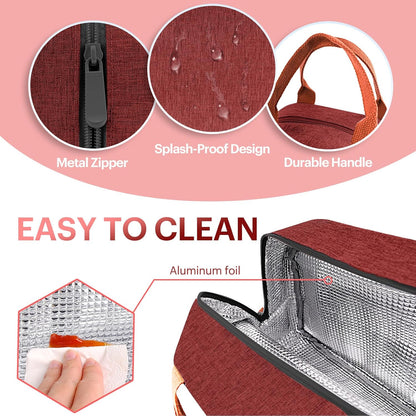 Lunch Bag for Women & Men Adult Insulated Lunch Box, Small Leakproof Cooler Food Lunch Containers Reusable High Capacity Lunch Tote Bags for Work, Travel, Outdoor (Grey)