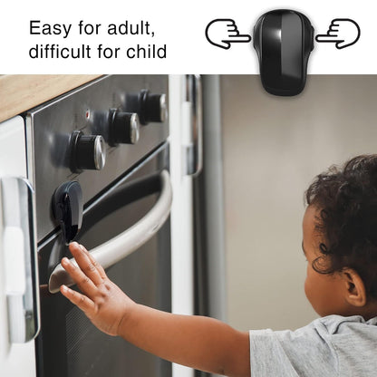Moonybaby Childproof Oven Door Lock, Child Safety Oven Front Lock(ONLY for Flat Surface), Heat-Resistant, No Tool Needed, Jet Black