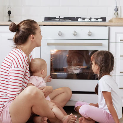 Moonybaby Childproof Oven Door Lock, Child Safety Oven Front Lock(ONLY for Flat Surface), Heat-Resistant, No Tool Needed, Jet Black