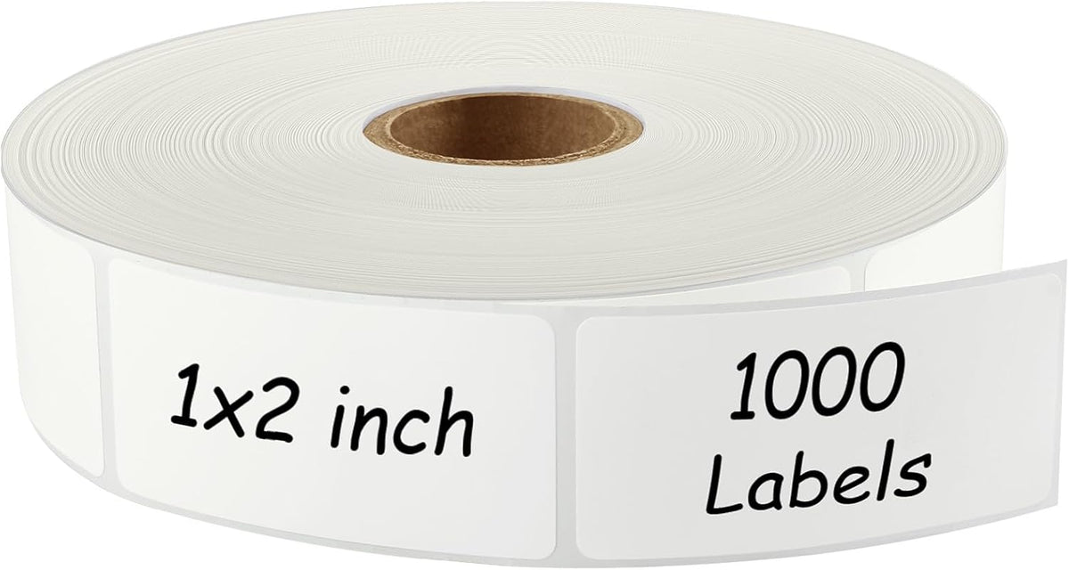 1000 Removable Freezer Labels 1x2 Inch | Waterproof Oil Resistant Stickers, No Residue for Food Containers, Pantry Jars, Organization Meal Prep, 1 Roll