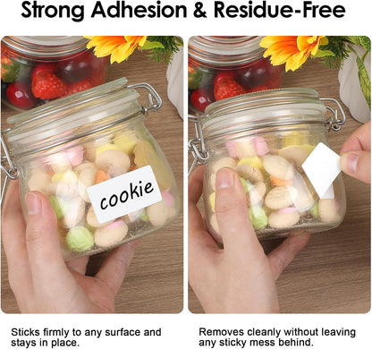 1000 Removable Freezer Labels 1x2 Inch | Waterproof Oil Resistant Stickers, No Residue for Food Containers, Pantry Jars, Organization Meal Prep, 1 Roll