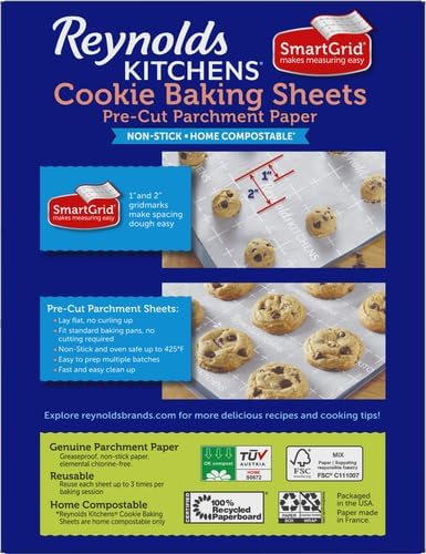 Reynolds Kitchens Parchment Baking Sheets, 25 Sheets (Pack of 4), 100 Total