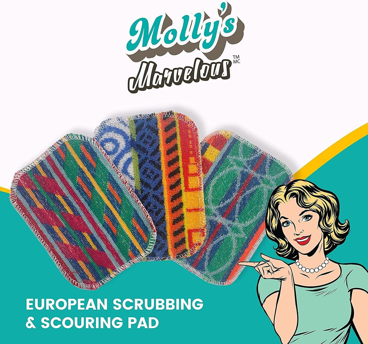 European Scrubbing & Scouring Pads – Dishwasher Safe, Non-Scratch Cleaning for Pots, Pans, Stainless Steel, Countertops & Floors