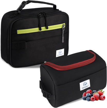 Lunch Box Kids, Insulated Lunch Bag Kids Boys Girls Back to School, Soft Lunch Box for Men Reusable Lunchbox for Office,Outdoor,School (Black)