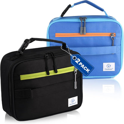 Lunch Box Kids, Insulated Lunch Bag Kids Boys Girls Back to School, Soft Lunch Box for Men Reusable Lunchbox for Office,Outdoor,School (Black)