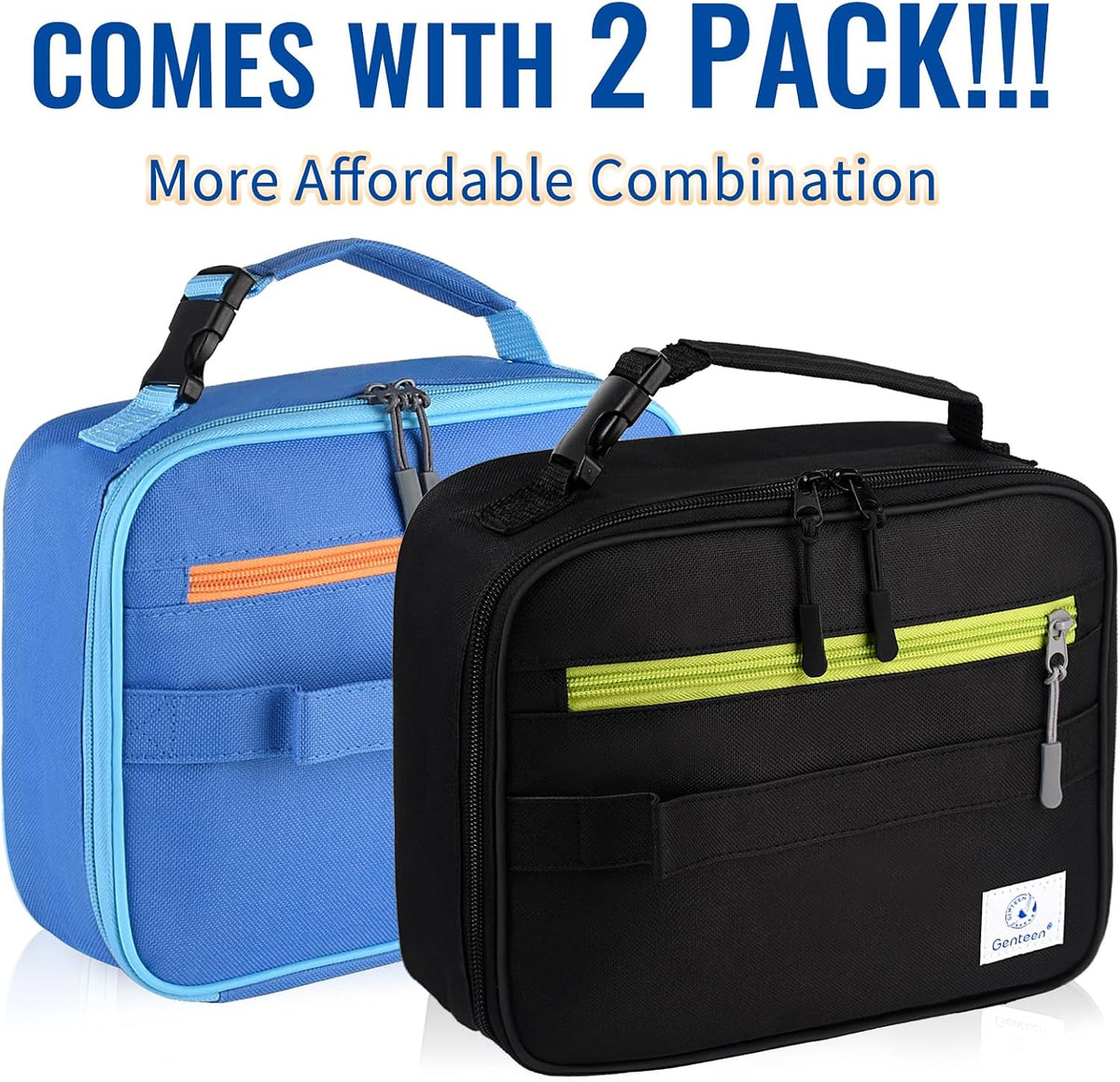 Lunch Box Kids, Insulated Lunch Bag Kids Boys Girls Back to School, Soft Lunch Box for Men Reusable Lunchbox for Office,Outdoor,School (Black)