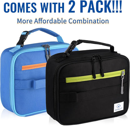 Lunch Box Kids, Insulated Lunch Bag Kids Boys Girls Back to School, Soft Lunch Box for Men Reusable Lunchbox for Office,Outdoor,School (Black)