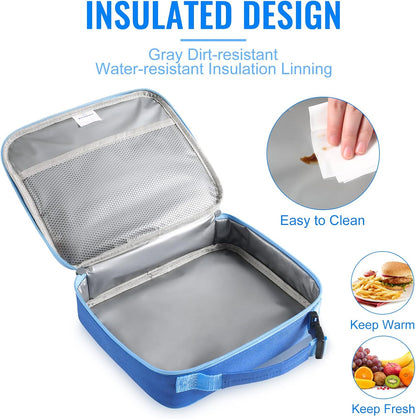Lunch Box Kids, Insulated Lunch Bag Kids Boys Girls Back to School, Soft Lunch Box for Men Reusable Lunchbox for Office,Outdoor,School (Black)