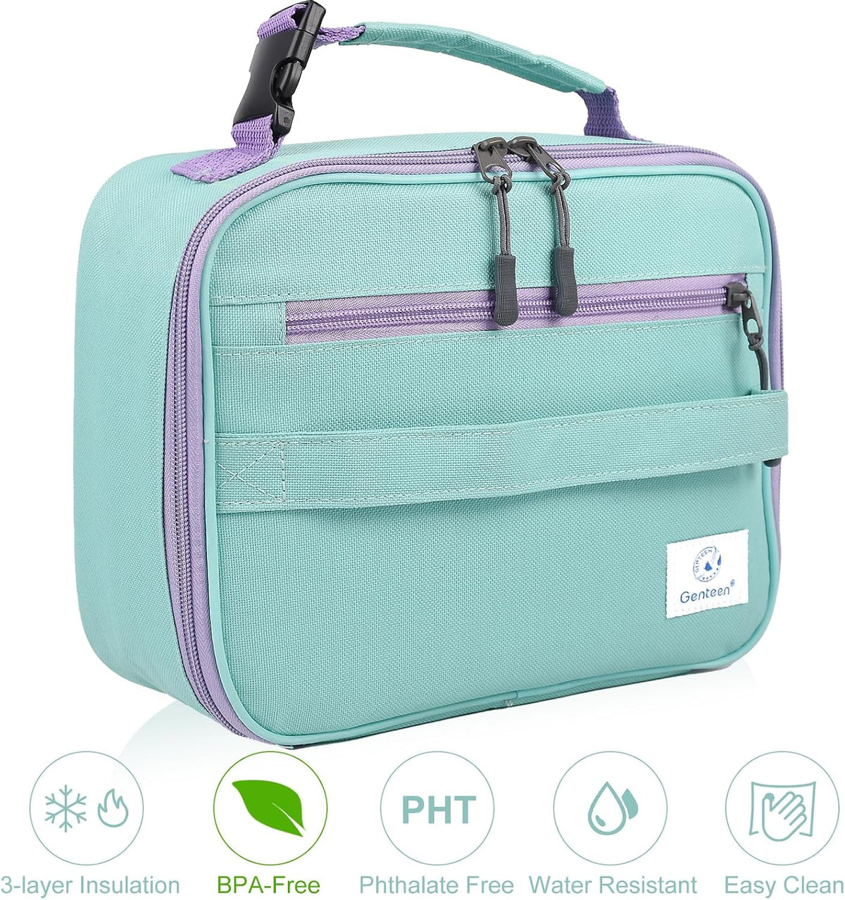 Lunch Box Kids, Insulated Lunch Bag Kids Boys Girls Back to School, Soft Lunch Box for Men Reusable Lunchbox for Office,Outdoor,School (Black)