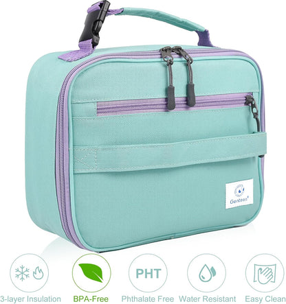 Lunch Box Kids, Insulated Lunch Bag Kids Boys Girls Back to School, Soft Lunch Box for Men Reusable Lunchbox for Office,Outdoor,School (Black)