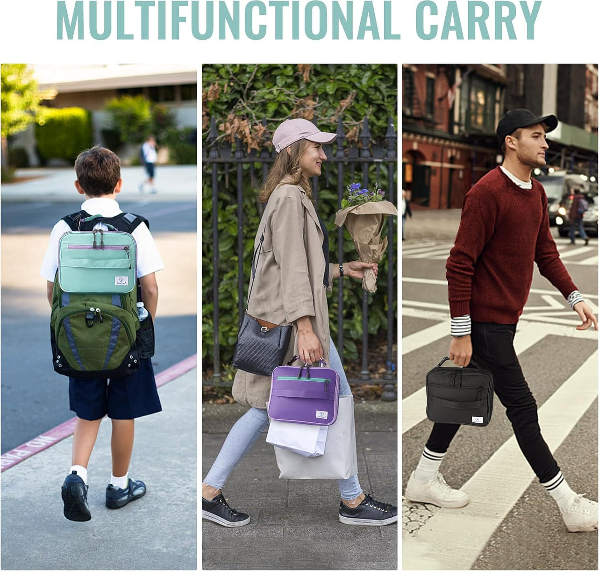 Lunch Box Kids, Insulated Lunch Bag Kids Boys Girls Back to School, Soft Lunch Box for Men Reusable Lunchbox for Office,Outdoor,School (Black)
