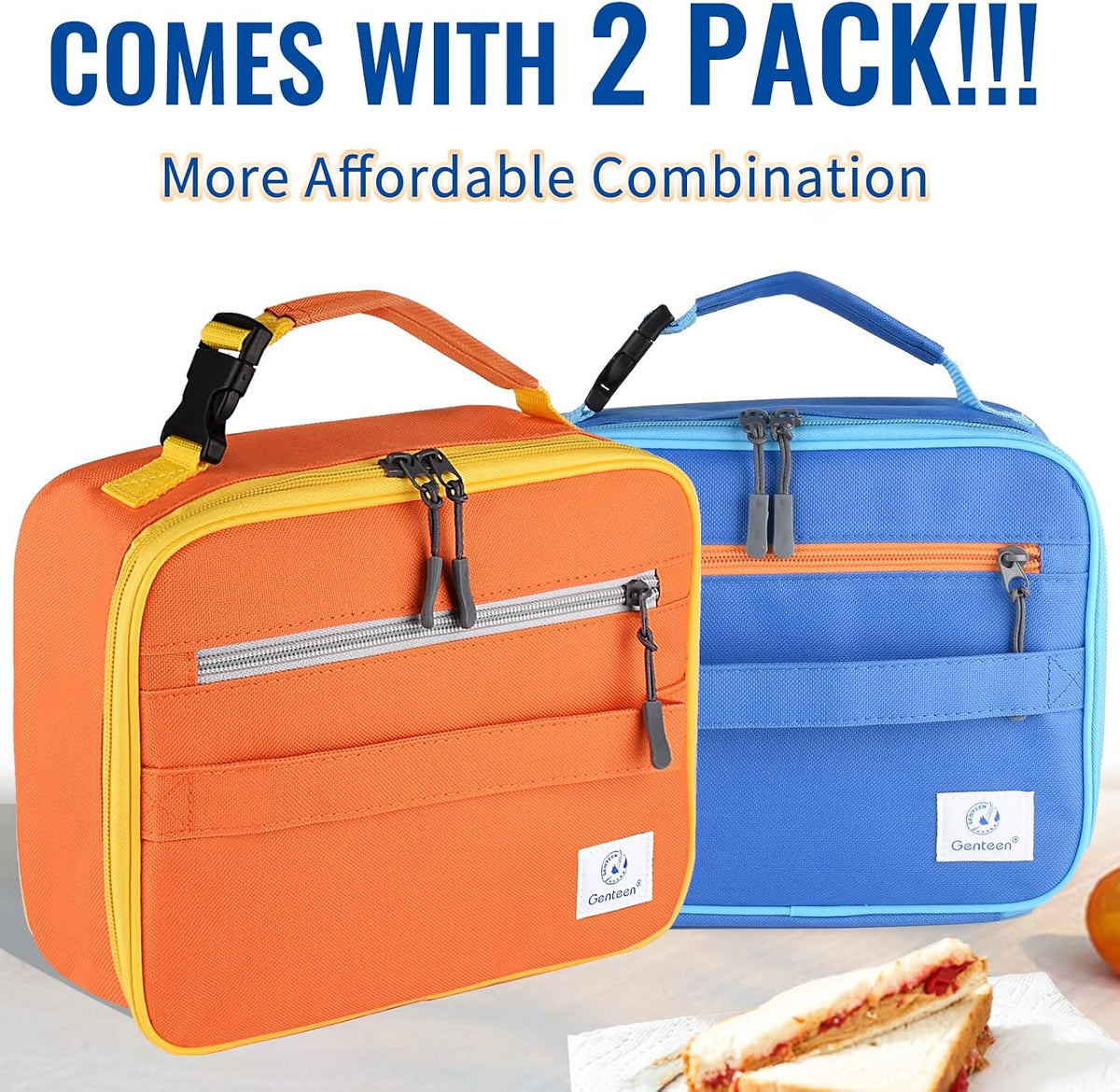 Lunch Box Kids, Insulated Lunch Bag Kids Boys Girls Back to School, Soft Lunch Box for Men Reusable Lunchbox for Office,Outdoor,School (Black)