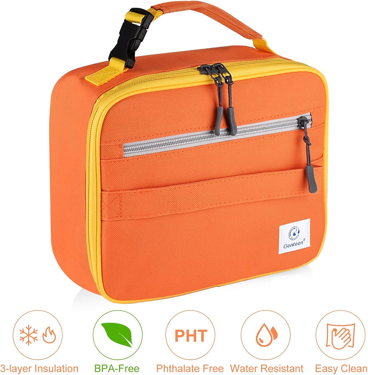 Lunch Box Kids, Insulated Lunch Bag Kids Boys Girls Back to School, Soft Lunch Box for Men Reusable Lunchbox for Office,Outdoor,School (Black)